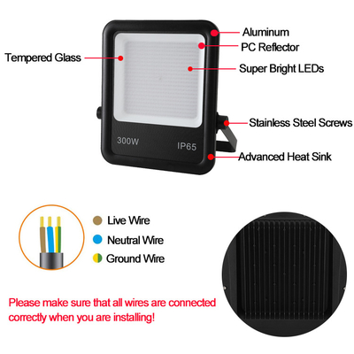 Aluminum High Power LED Flood Light with L405*W338*H58mm Constant Current Driver