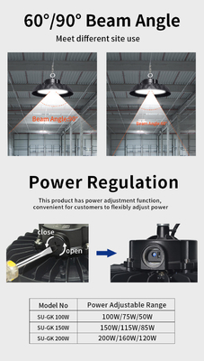 LED High Bay Light Ufo 100W 15000 Lumens High Efficiency with Cct Power Switchable
